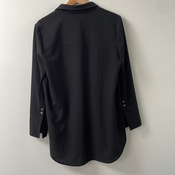 Periphery longsleeve black zip blouse top shirt collar made in Canada size 10 - Picture 3 of 9